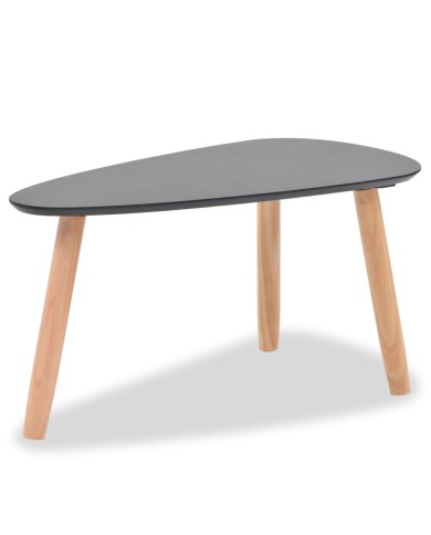 Ensemble de tables basses 2 pcs Bois de pin massif Noir