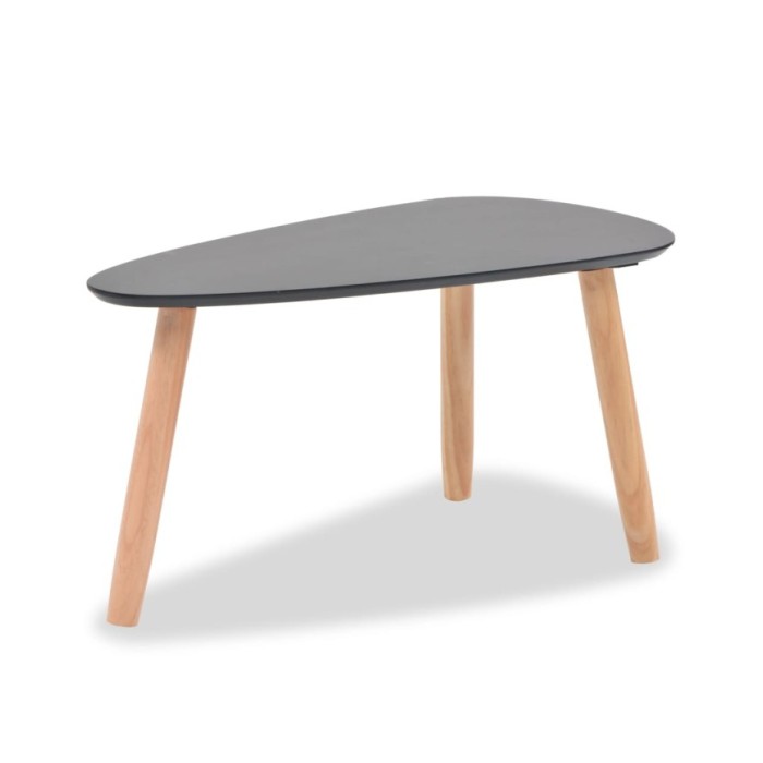 Ensemble de tables basses 2 pcs Bois de pin massif Noir