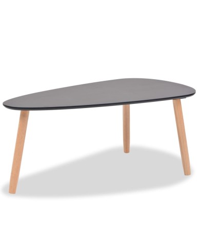 Ensemble de tables basses 2 pcs Bois de pin massif Noir