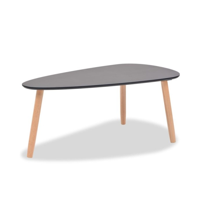 Ensemble de tables basses 2 pcs Bois de pin massif Noir