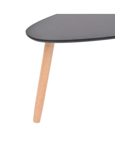 Ensemble de tables basses 2 pcs Bois de pin massif Noir