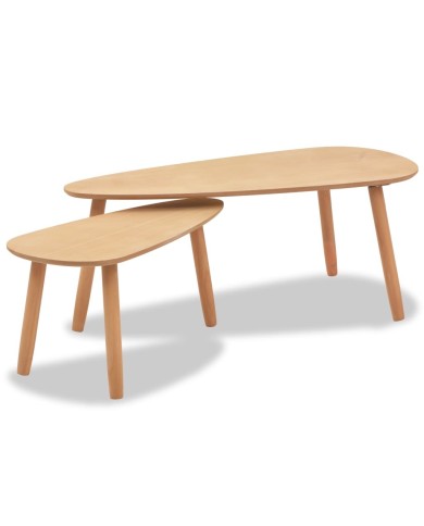 Ensemble de tables basses 2 pcs Bois de pin massif Marron