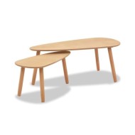 Ensemble de tables basses 2 pcs Bois de pin massif Marron