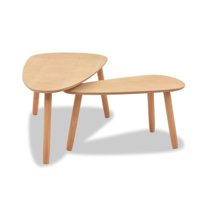 Ensemble de tables basses 2 pcs Bois de pin massif Marron