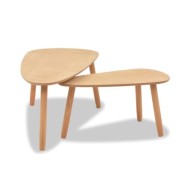 Ensemble de tables basses 2 pcs Bois de pin massif Marron