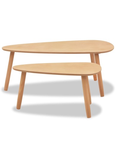 Ensemble de tables basses 2 pcs Bois de pin massif Marron