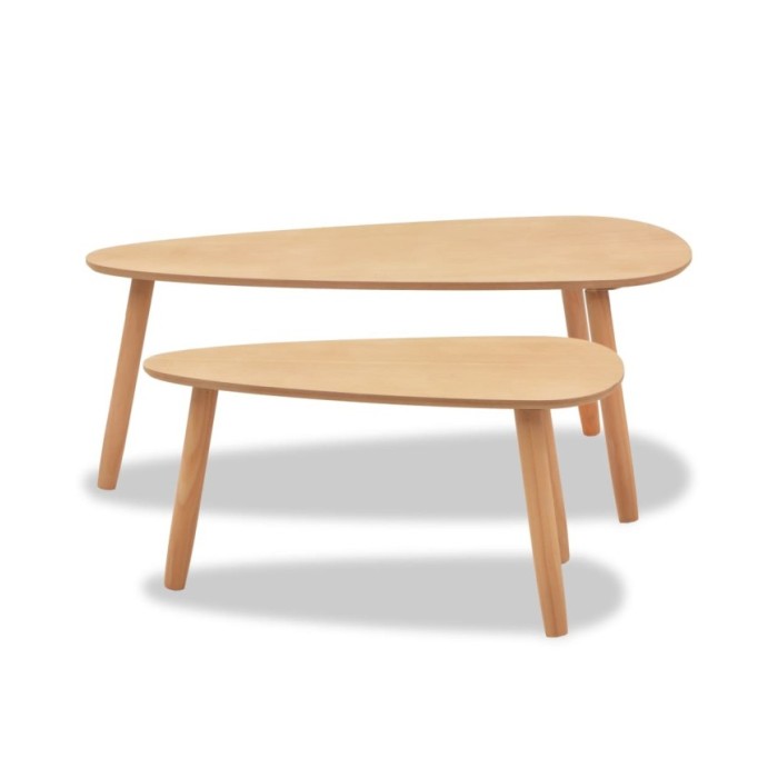 Ensemble de tables basses 2 pcs Bois de pin massif Marron