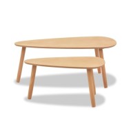 Ensemble de tables basses 2 pcs Bois de pin massif Marron