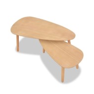 Ensemble de tables basses 2 pcs Bois de pin massif Marron