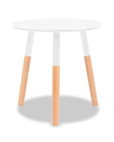 Ensemble de tables d'appoint 2 pcs Bois de pin massif Blanc 