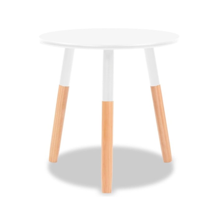 Ensemble de tables d'appoint 2 pcs Bois de pin massif Blanc 