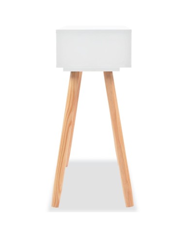 Table console Bois de pin massif 80 x 30 x 72 cm Blanc