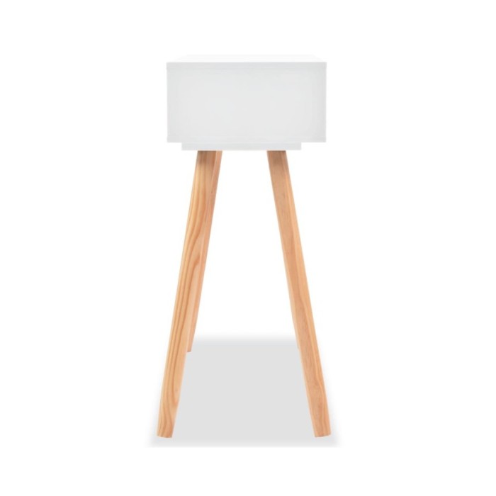 Table console Bois de pin massif 80 x 30 x 72 cm Blanc