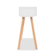 Table console Bois de pin massif 80 x 30 x 72 cm Blanc
