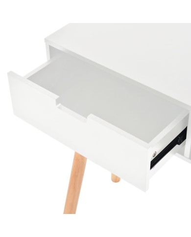 Table console Bois de pin massif 80 x 30 x 72 cm Blanc