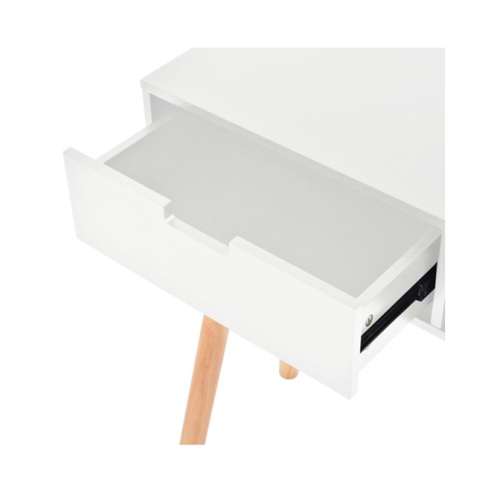 Table console Bois de pin massif 80 x 30 x 72 cm Blanc