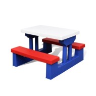 Table et bancs de pique-nique avec parasol pour enfants