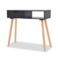 Table console Bois de pin massif 80 x 30 x 72 cm Noir