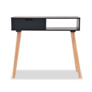 Table console Bois de pin massif 80 x 30 x 72 cm Noir