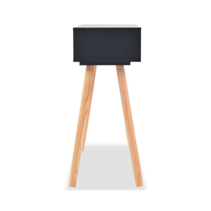 Table console Bois de pin massif 80 x 30 x 72 cm Noir