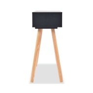 Table console Bois de pin massif 80 x 30 x 72 cm Noir