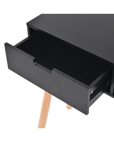 Table console Bois de pin massif 80 x 30 x 72 cm Noir