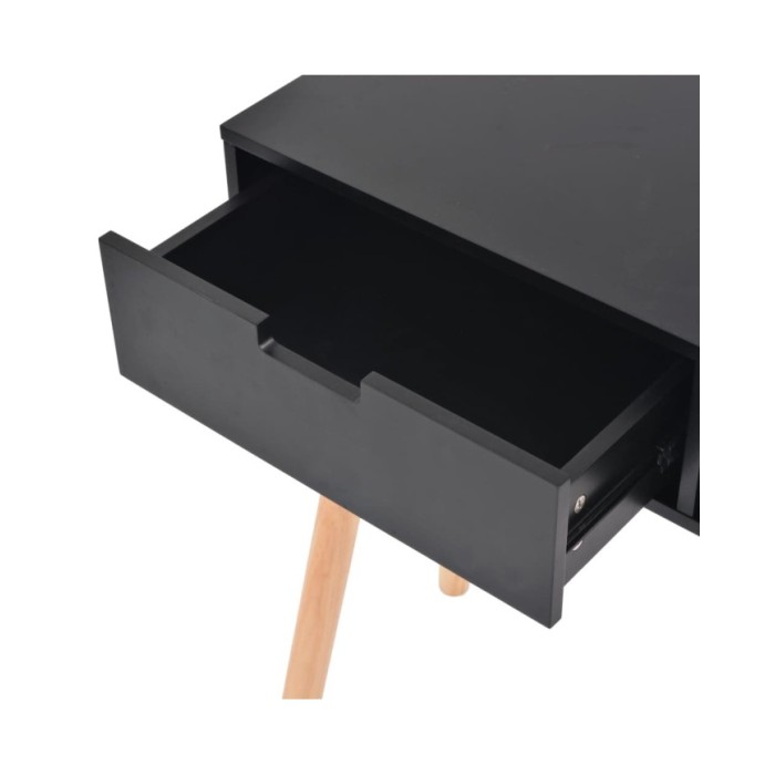 Table console Bois de pin massif 80 x 30 x 72 cm Noir