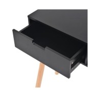 Table console Bois de pin massif 80 x 30 x 72 cm Noir