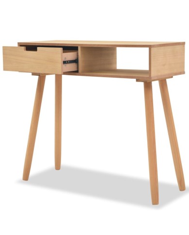 Table console Bois de pin massif 80 x 30 x 72 cm Marron