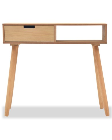 Table console Bois de pin massif 80 x 30 x 72 cm Marron