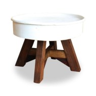 Table basse Bois de récupération massif 60 x 45 cm Blanc 