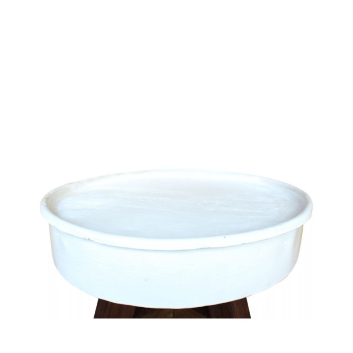 Table basse Bois de récupération massif 60 x 45 cm Blanc 