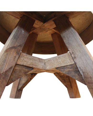 Table basse Bois de récupération massif 60 x 45 cm Blanc 