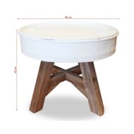 Table basse Bois de récupération massif 60 x 45 cm Blanc 