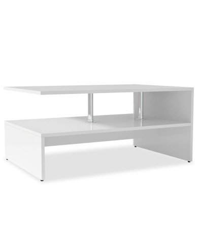 Table basse Bois d'ingénierie 90x59x42 cm Blanc