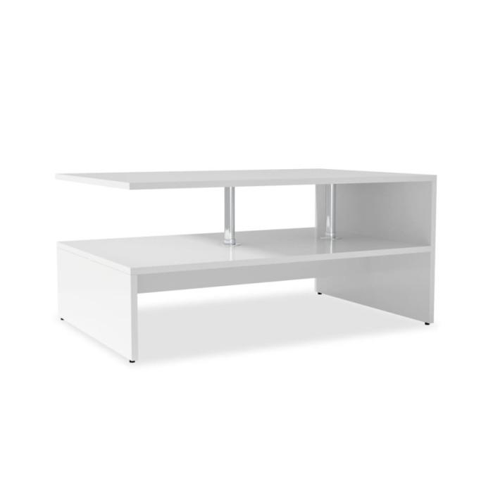Table basse Bois d'ingénierie 90x59x42 cm Blanc