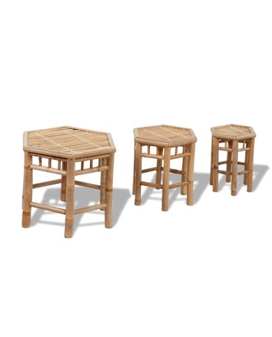 Tabourets de jardin 3 pcs Bambou 