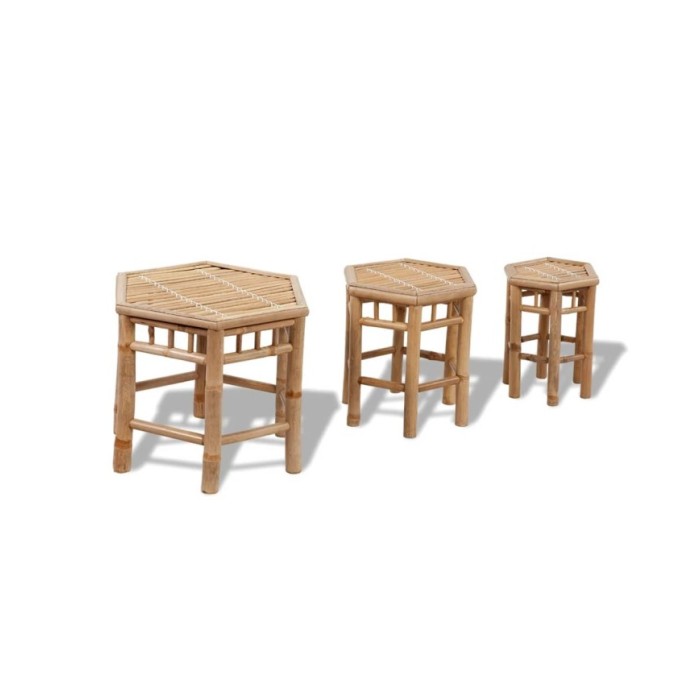 Tabourets de jardin 3 pcs Bambou 