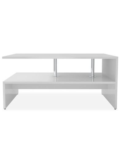 Table basse Bois d'ingénierie 90x59x42 cm Blanc