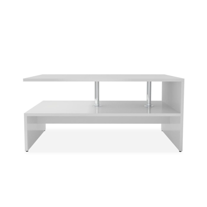 Table basse Bois d'ingénierie 90x59x42 cm Blanc