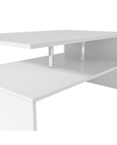 Table basse Bois d'ingénierie 90x59x42 cm Blanc