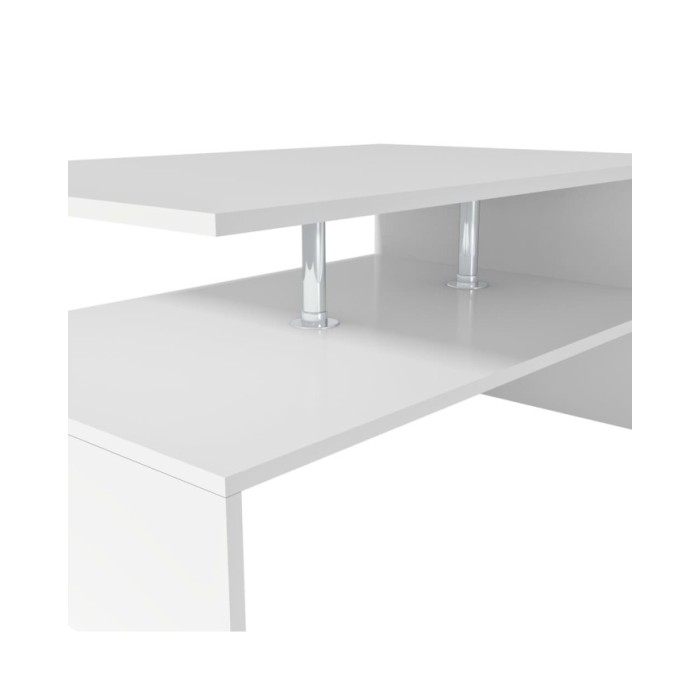 Table basse Bois d'ingénierie 90x59x42 cm Blanc