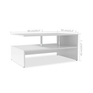 Table basse Bois d'ingénierie 90x59x42 cm Blanc