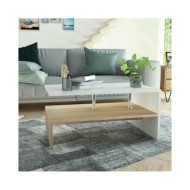 Table basse en aggloméré 90 x 59 x 42 cm Chêne et blanc