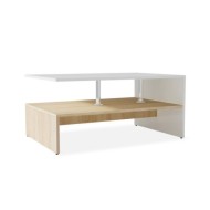 Table basse en aggloméré 90 x 59 x 42 cm Chêne et blanc