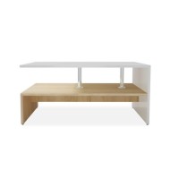Table basse en aggloméré 90 x 59 x 42 cm Chêne et blanc