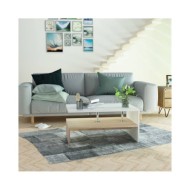 Table basse en aggloméré 90 x 59 x 42 cm Chêne et blanc