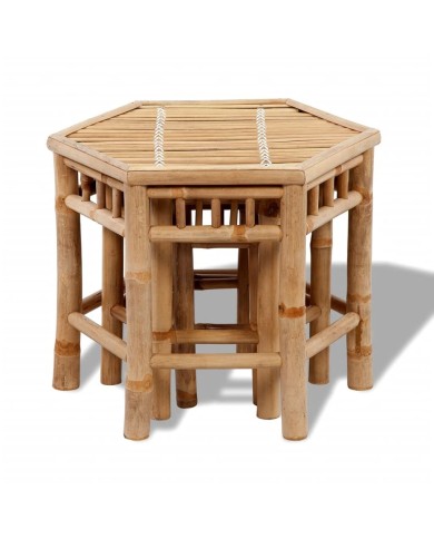 Tabourets de jardin 3 pcs Bambou 