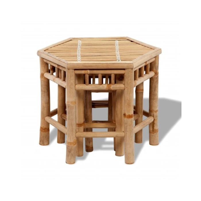Tabourets de jardin 3 pcs Bambou 