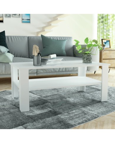 Table basse en aggloméré 100 x 59 x 42 cm Blanc